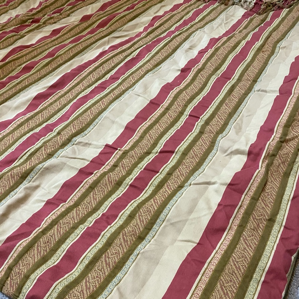 Pottery barn brown stripe duvet bed pillow shams